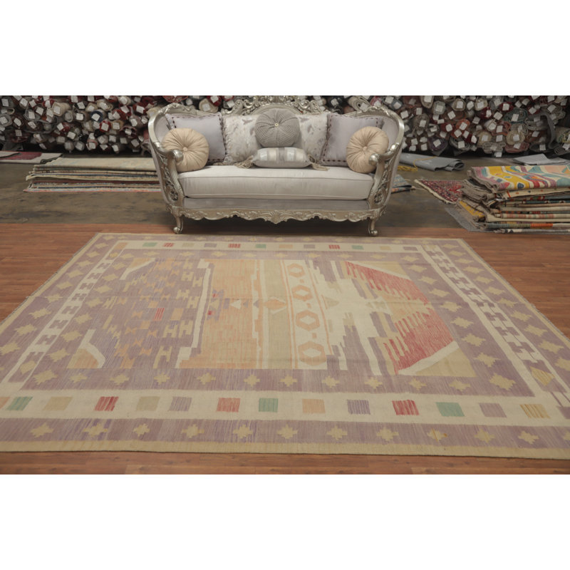 Tapis artistique avec des tons pastel délicats 8 x 10
