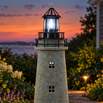 Phare solaire d'extérieur 35 po Cobblestone