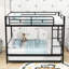 Lit superposé double au-dessus de double avec lit gigogne simple-1162892187