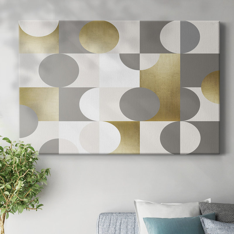 Modern Gold Reflections-Gallery Wrapped Canvas, 24" H x 36" W