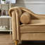Chaise longue en velours kaki avec grande capacité de rangement - siège confortable, pieds en métal doré, installation simple-133044550