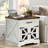 23.6"W Farmhouse End Table with Charging Station Square Wooden Nightstand Large Sofa Side Table with Storage Cabinet-543655277