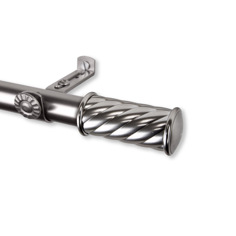 Tringle à rideaux simple réglable 0,81 po Blimie, Nickel satiné, 66" - 120"