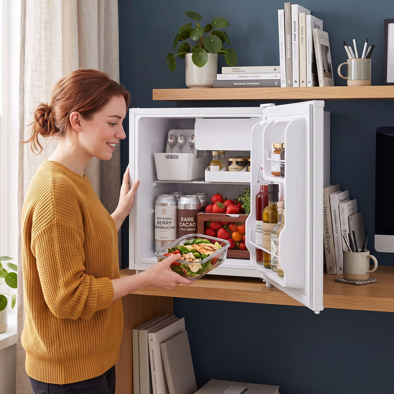 Réfrigérateur compact 1,62 pi³, mini-frigo, blanc
