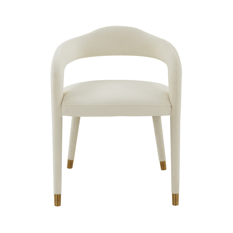47.8cm H Velvet Upholstered Armchair, Cream