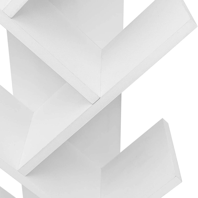 Aerowyn Geometric Bookcase, White, (9 Shelves) 132cm. H x 40cm. W x 21.6cm. D