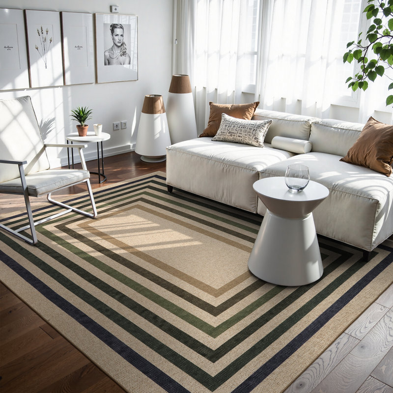 Tapis d'extérieur à motif géométrique lavable Govan, Rectangle 5 pi x 7 pi