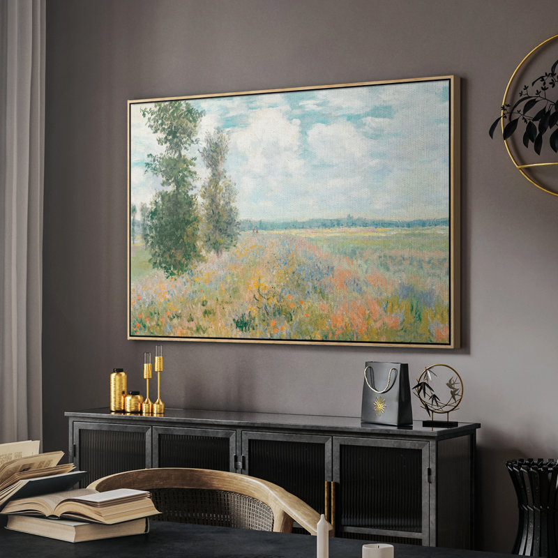 Paysage rétro -XCII, Toile tendue, H 25 po x l 37 po x P 1,5 po