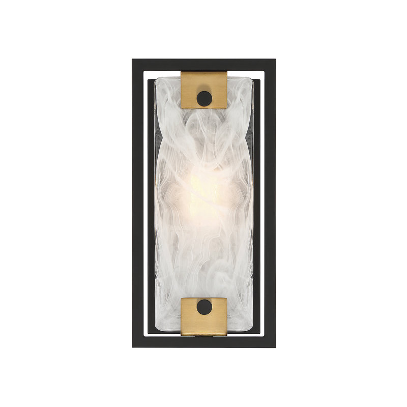  Hayward 1-Light Wall Sconce in Matte Black with Warm Brass Accents