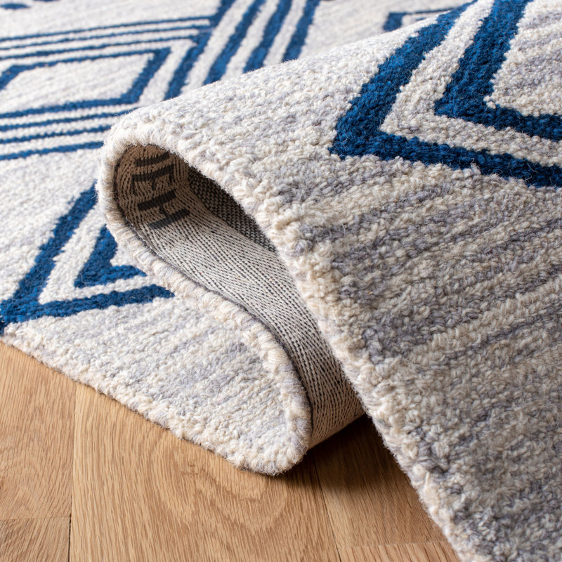 Tapis en laine touffeté à la main Vedika, Tapis de couloir 2 pi 3 po x 7 pi