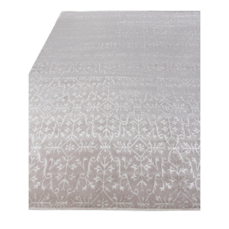 Metro-Velvet Ikat Area Rug in Ivory/Beige, Rectangle 13'6" x 17'6"