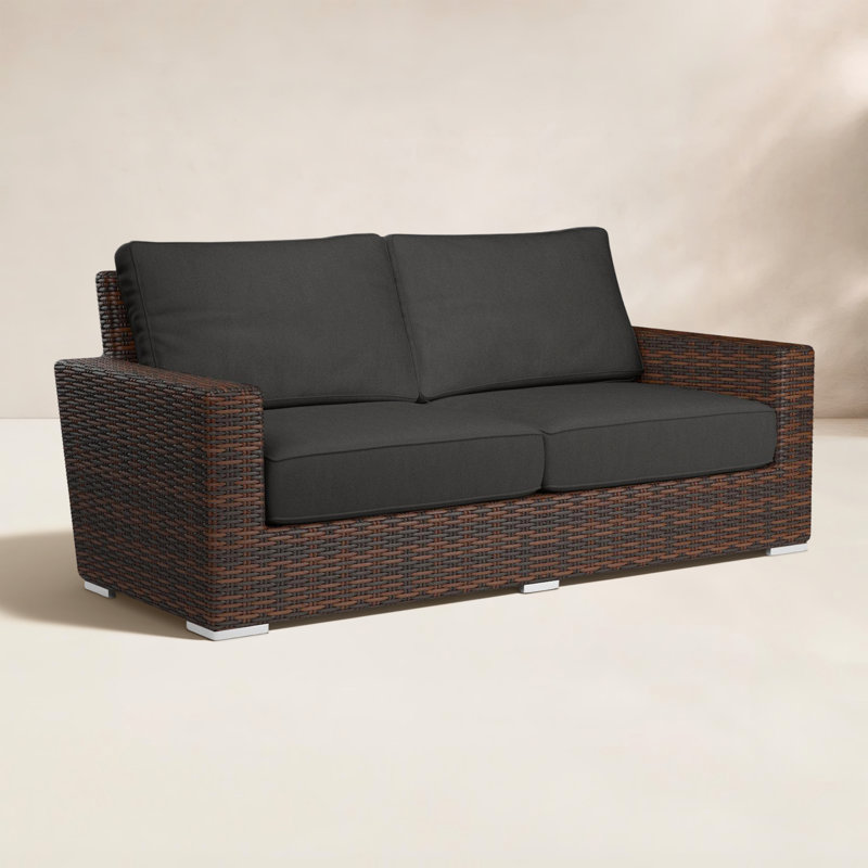 Parris Loveseat with Sunbrella® Cushions, Spectrum Carbon Sunbrella® Plainweave