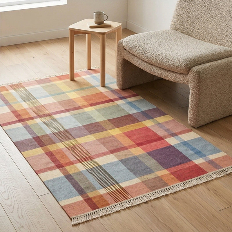 Mistana™ Alondra Geometric Patchwork Plaid Multicolor Area Rug