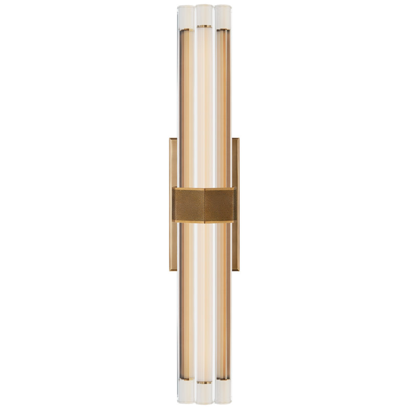 Fascio 1 - Light LED Armed Sconce, Antique Brass