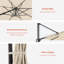 Parasol en porte-à-faux 10 pi avec lumières, tissu teint dans la masse, abat-jour luxueux avec rotation à 360 °-671909953
