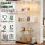 Frihart LED Glass Display Cabinet with Lockable Door, Curio Display Case for Collectibles, Books, Figurines and Home Décor-1403014659-1403014658-1403014657