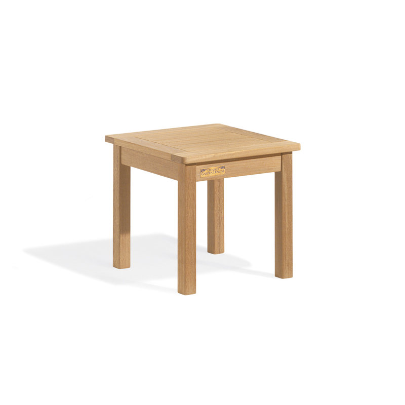 Classic Outdoor Square Teak Side Table, Natural Teak