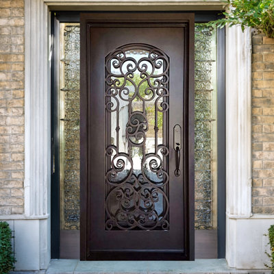 Timepiece Ornate Single Iron Door