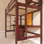 Lit mezzanine en bois avec tableau d'écriture-1060987374-1060987368