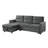 Ivy 81.5" Dark Gray Velvet Reversible Sleeper Sectional Sofa with Storage Chaise and Side Pocket-981370957