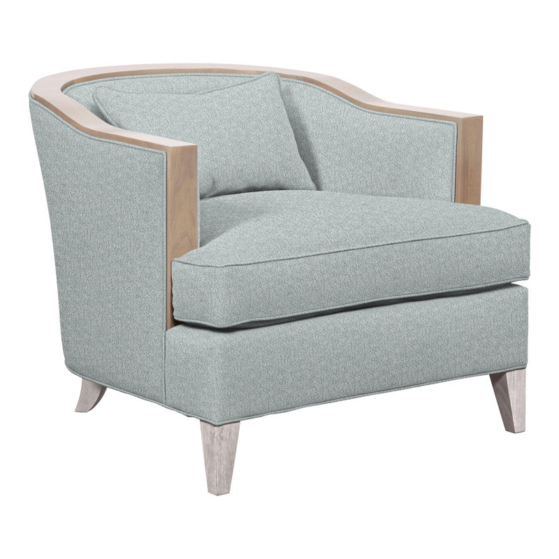 Thom Filicia Home 32.5" Wide Barrel Chair, Dove Gray, Ian Haze Polyester