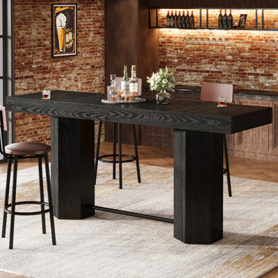 70.9" Industrial Counter Height Bar Table with Top for Kitchen or Home Bar