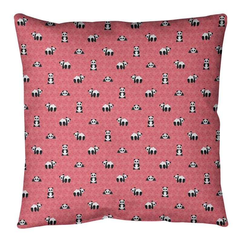 Coussin de sol Katelyn Elizabeth Panda, 36 po x 36 po, Rouge