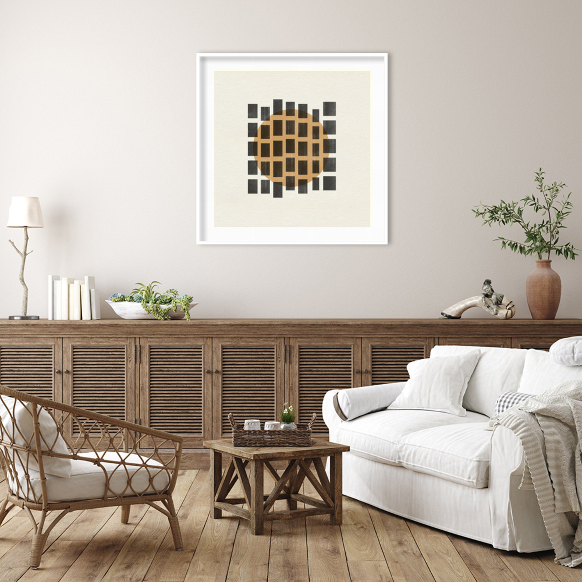 Paper Object No 8 by The MIUUS STUDIO Wood Framed Wall Art Print, 41" H x 41" W, White