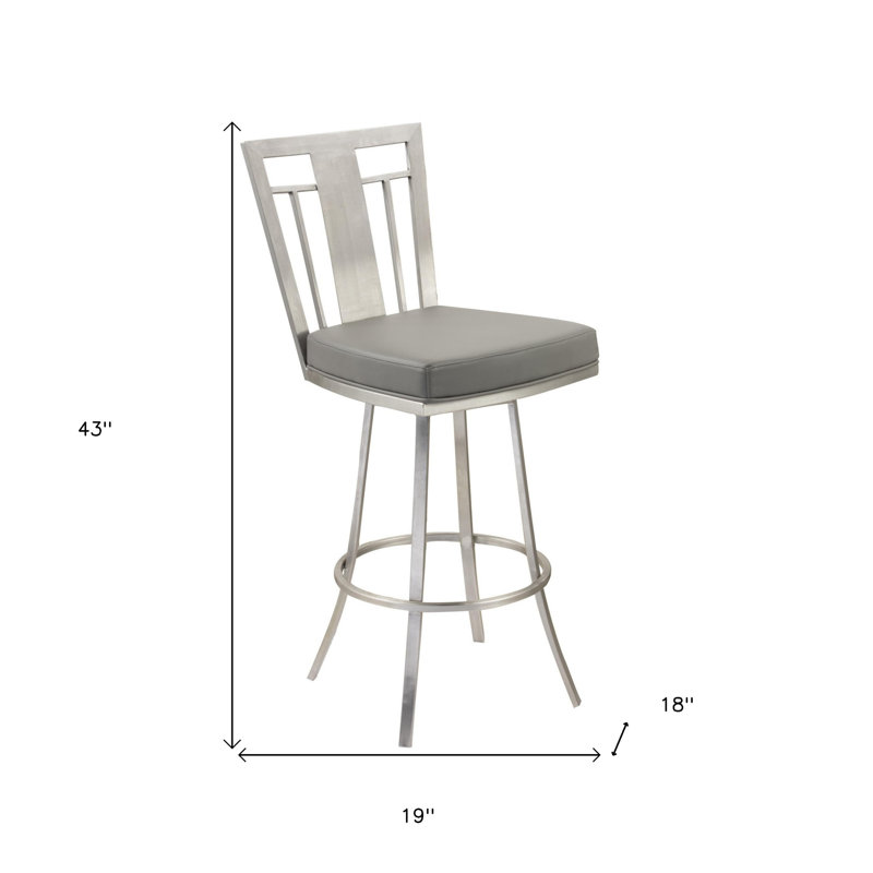 Tabouret de bar pivotant 26 po gris