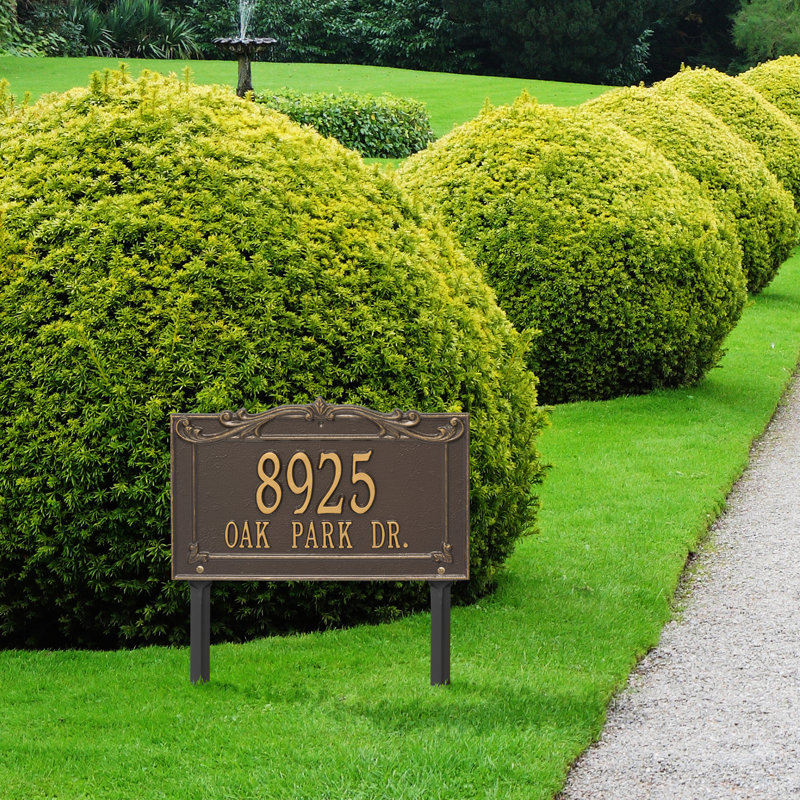 Plaque d'adresse sur 2 lignes Signature Series, Or, Bronze