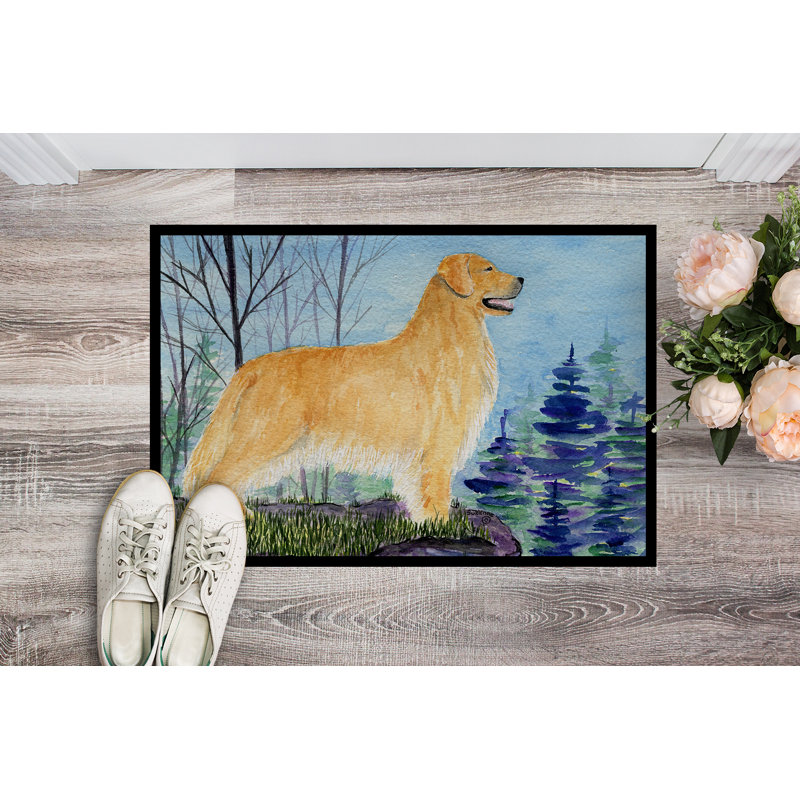 Tapis d'entrée antidérapant Stonesfield Golden Retriever, Rectangle 2 pi x 3 pi