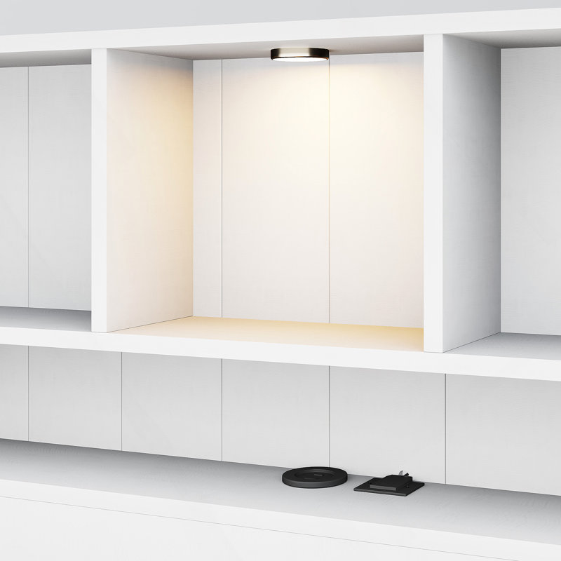Lit plateforme en bois avec tête de lit bibliothèque, Lit simple, Blanc
