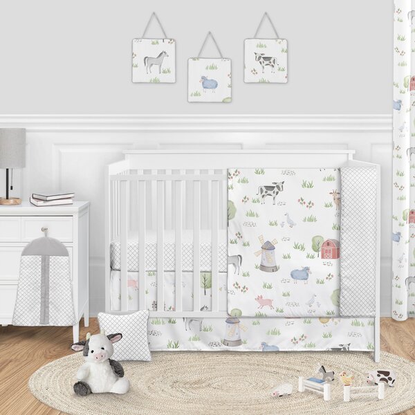 8 Piece Cot Bedding Set / Baby Canopy, Bumper Fits Cot Bed - Hearts –