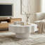 Table basse ronde blanche festonnée-730884283