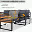 Ensemble de conservation pour patio 4 pièces avec coussin moelleux et tables basses-1562004838