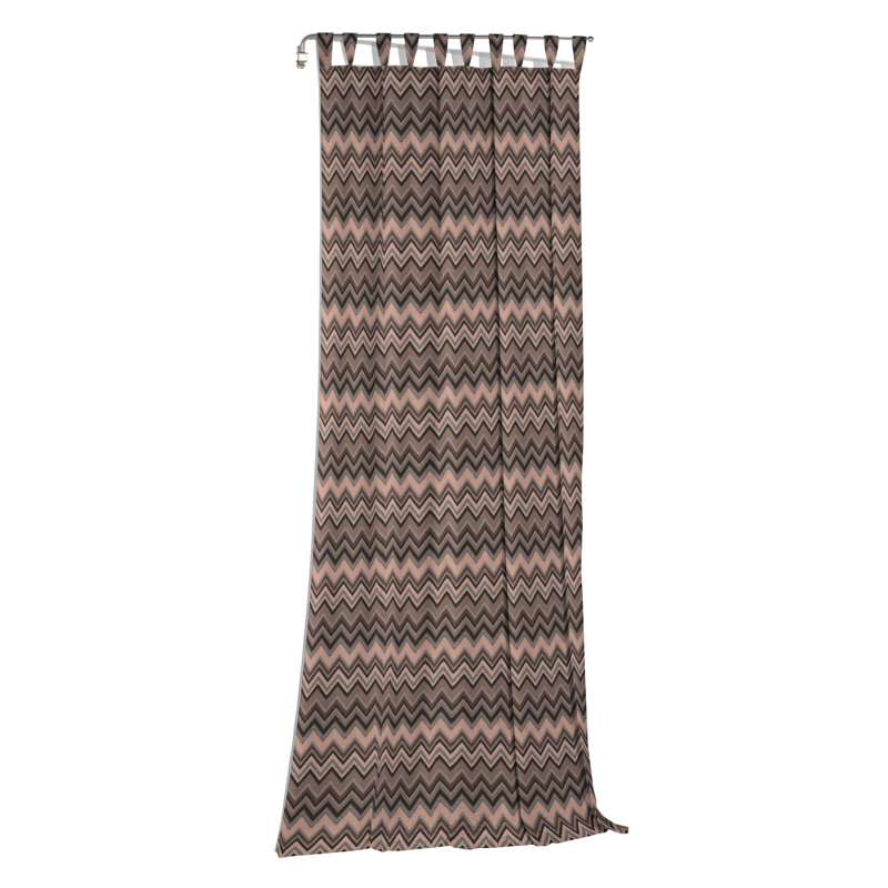Kurtus Room Darkening Curtain Single Panel, 132cm Width x 225cm Drop, Brown/Black/Grey