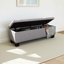Banc de rangement avec repose-pieds Ahrens, bleu clair, H 18,7 po x l 41,73 po-210987866-196630285