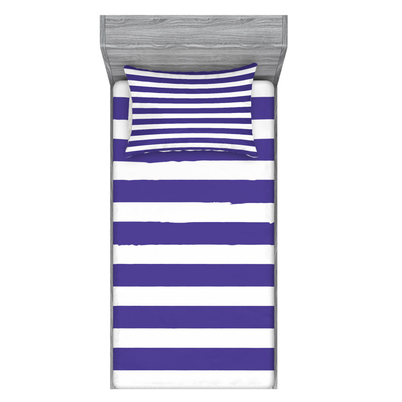 Microfiber Striped Sheet Set, Striped 4, Twin