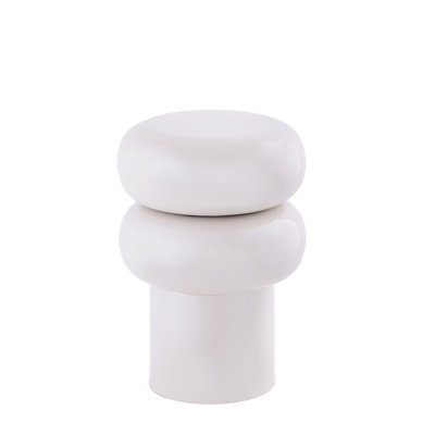 Tabouret en fer blanc brillant