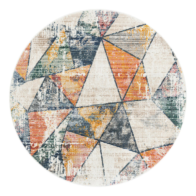 Caparro Geometric Rug, Round 7'3" x 7'3"