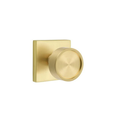 Ensemble de mortaise intérieure Emtek avec rosette carrée et bouton Verve (LH)