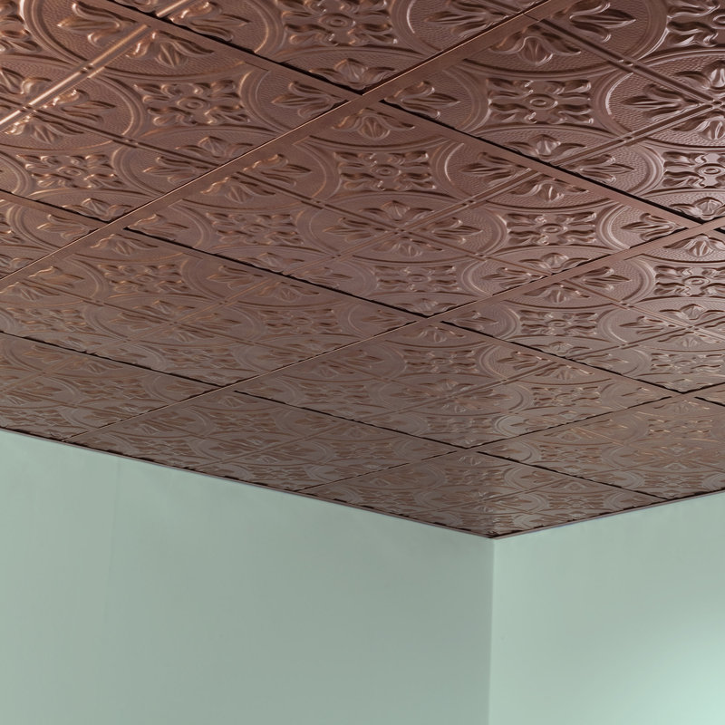 Panneau décoratif décoratif en vinyle 2 pi x 2 pi FASÄDE style traditionnel / motif 2, Bronze antique