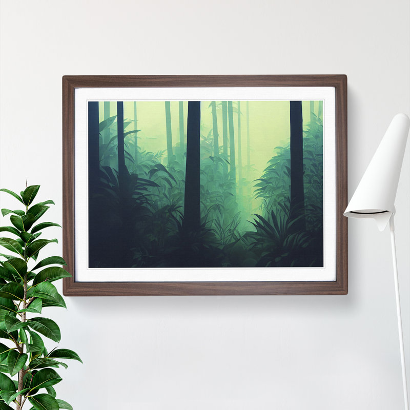 Deep in the Jungle Vol.1 1 Piece Single Picture Frame Wall Art, 25cm H x 34cm W x 2cm D, Walnut Framed