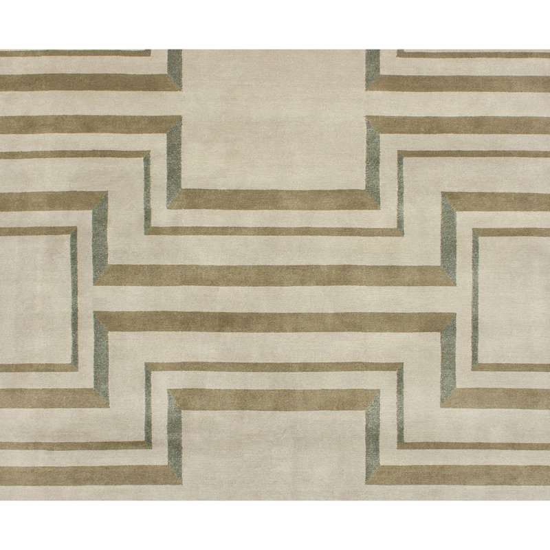 Geometric Area Rug in Beige/Brown, Rectangle 9' x 12'