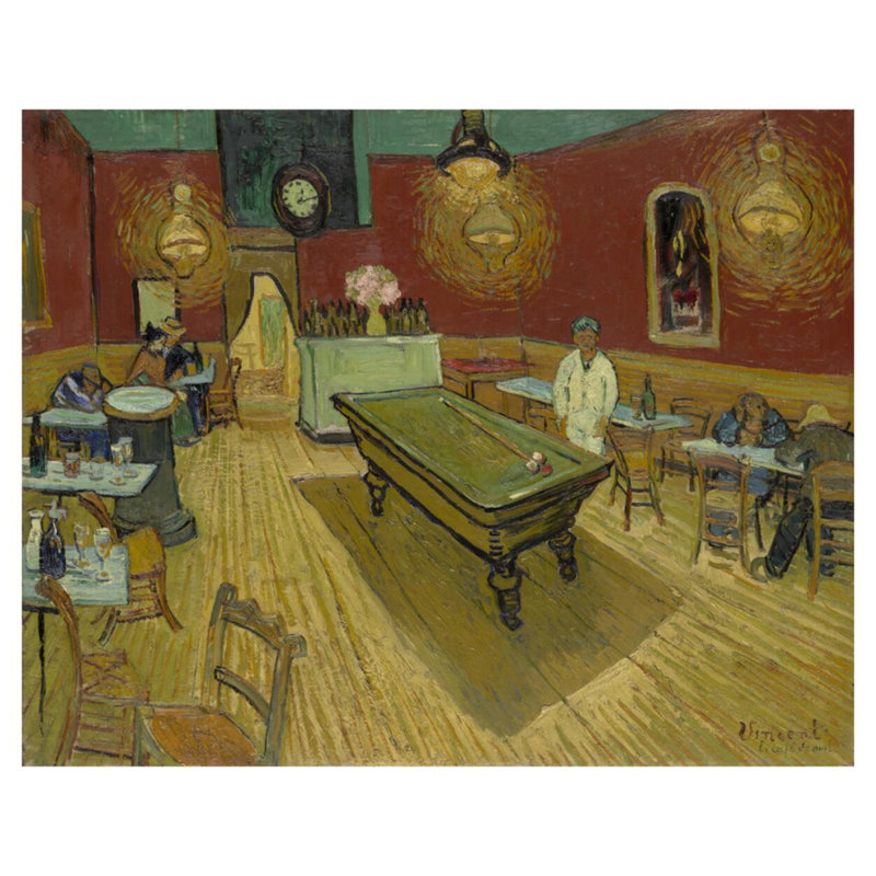 «Le café de nuit» par Vincent van Gogh - Estampe numérique, H 32 po x l 40 po