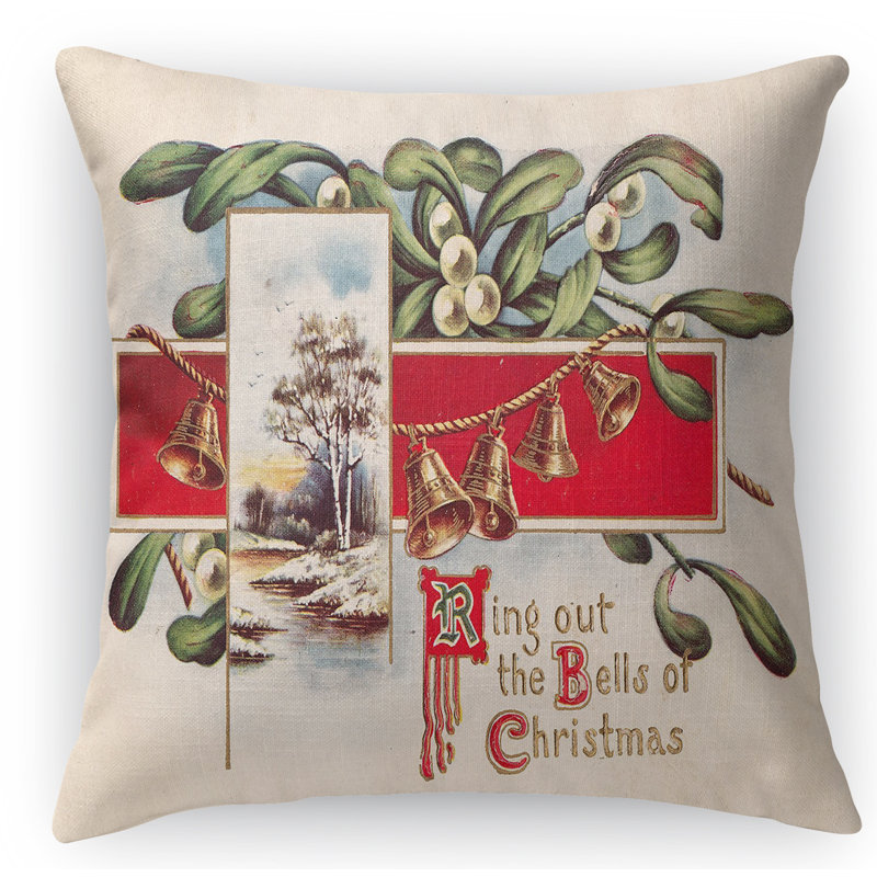 Coussin décoratif intérieur / extérieur Ring out the Bells Ring out the Bells, 16 po x 16 po, Carré
