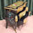 Hand-Painted Gold Leaf Three-Drawer Cabinet
