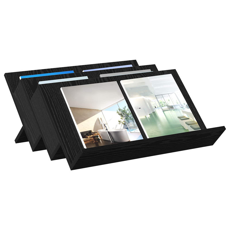 Wood Free Standing Magazine Rack, Black