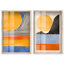 Ensemble d'art abstrait moderne « Geometric Sun Duo » avec cadre-vitrine, par Art Remedy, cadre noir, 10 x 15