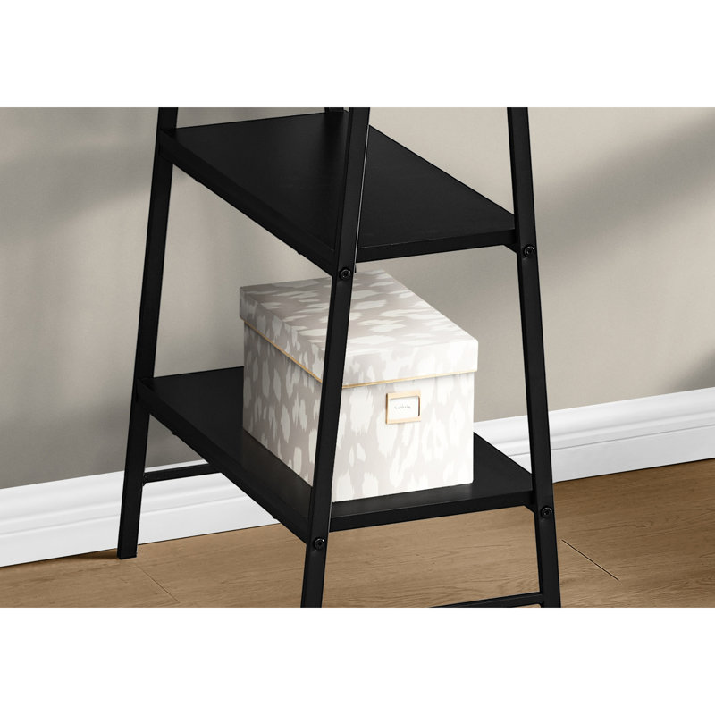 Bureau d'ordinateur à 4 tablettes avec pieds en métal noir et bureau moderne en stratifié, 4 tablettes, cadre de 48 po